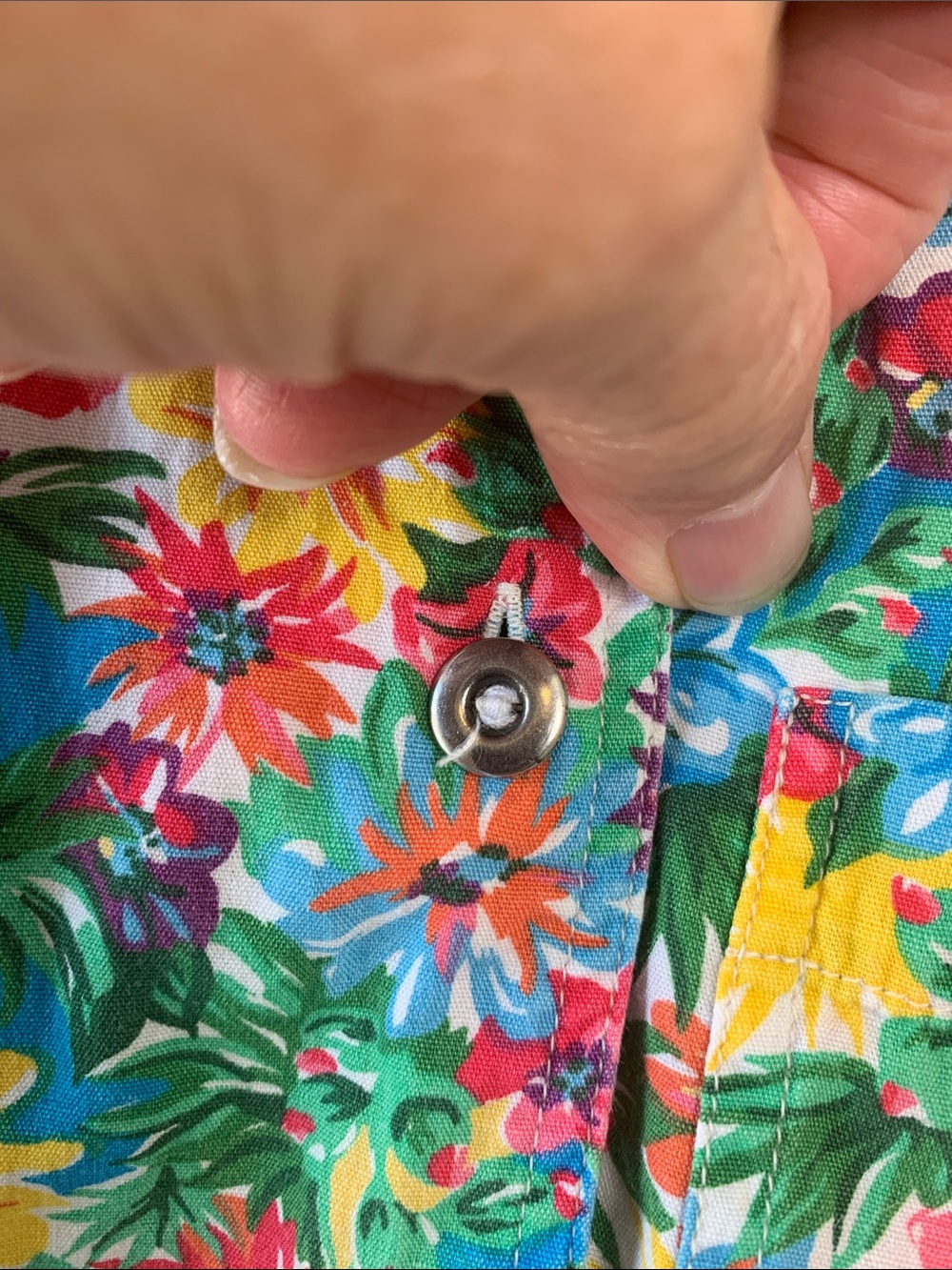 Vintage Liz Sport Short Sleeve Button Down Shirt 100% Cotton Bright Colorful - Picture 5 of 13